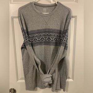 Grey Old Navy Long Sleeve Waffle Shirt